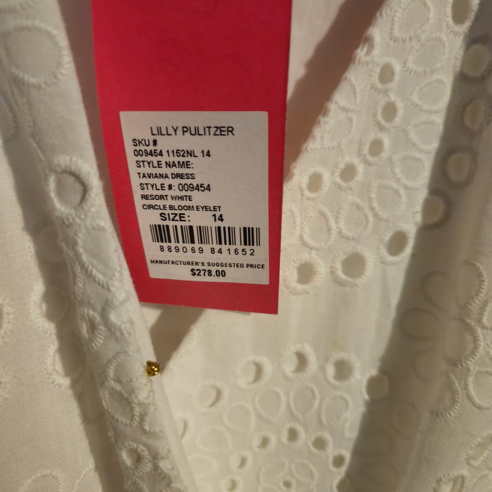 Lilly Pulitzer White Long Sleeve Eyelet Dress - Picture 4 of 8
